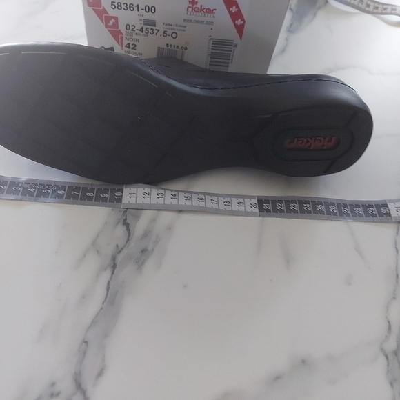 Minimalist Chic RIEKER Leather Loafers Black Orthopedic Comfort Shoes US 10 - Picture 10 of 12